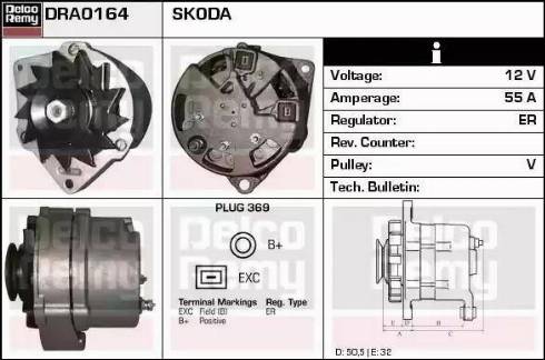 Remy DRA0164 - Генератор autocars.com.ua