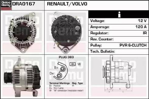 Remy DRA0167 - Генератор autocars.com.ua