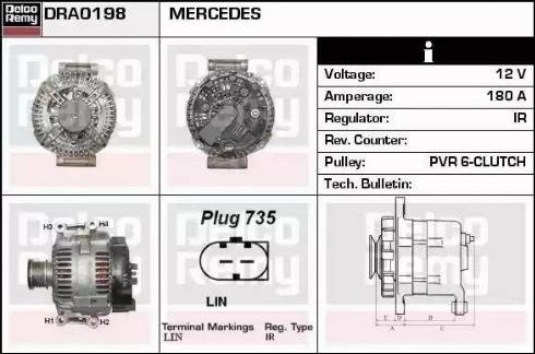 Remy DRA0198 - Генератор autocars.com.ua