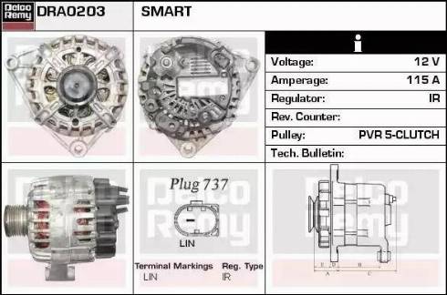 Remy DRA0203 - Генератор autocars.com.ua