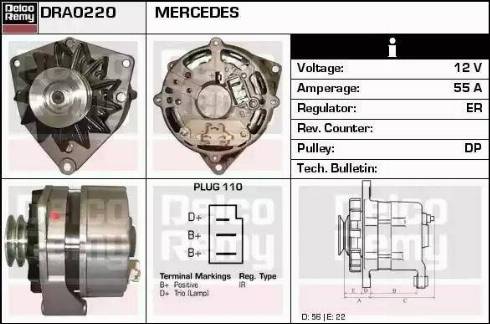 Remy DRA0220 - Генератор autocars.com.ua