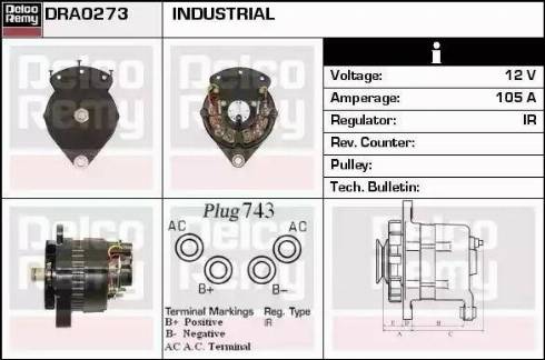 Remy DRA0273 - Генератор autocars.com.ua