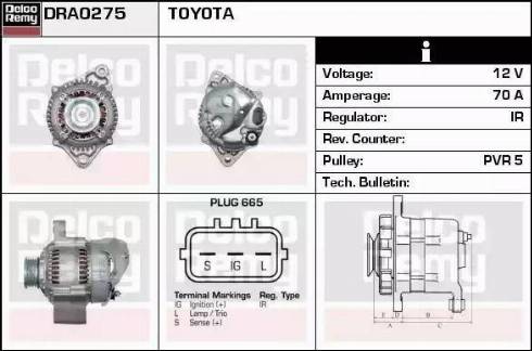 Remy DRA0275 - Генератор autocars.com.ua