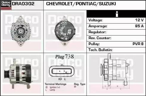 Remy DRA0302 - Генератор autocars.com.ua