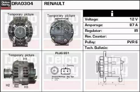 Remy DRA0304 - Генератор autocars.com.ua