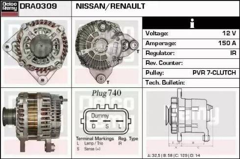 Remy DRA0309 - Генератор autocars.com.ua