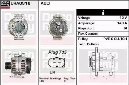 Remy DRA0312 - Генератор autocars.com.ua