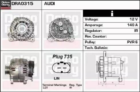 Remy DRA0315 - Генератор autocars.com.ua