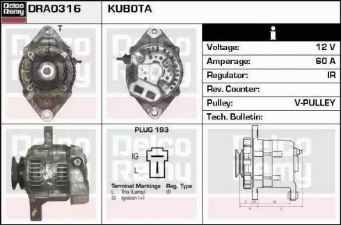 Remy DRA0316 - Генератор autocars.com.ua