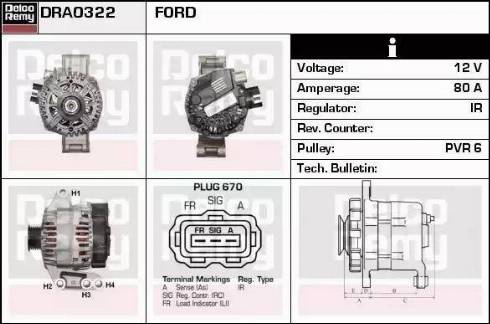 Remy DRA0322 - Генератор autocars.com.ua