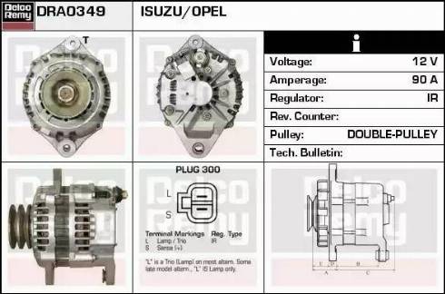 Remy DRA0349 - Генератор autocars.com.ua