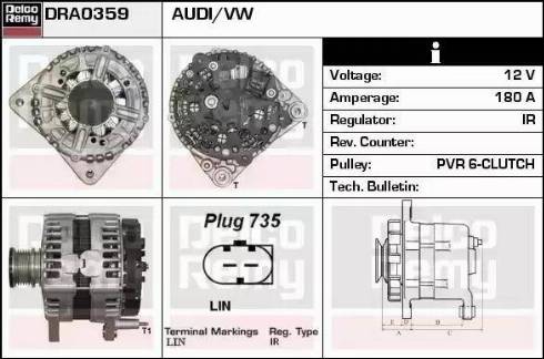 Remy DRA0359 - Генератор autocars.com.ua