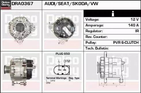 Remy DRA0367 - Генератор avtokuzovplus.com.ua