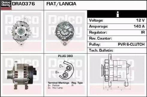 Remy DRA0376 - Генератор autocars.com.ua