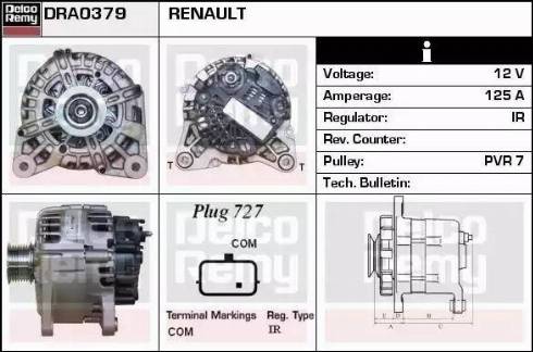 Remy DRA0379 - Генератор autocars.com.ua