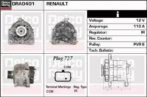 Remy DRA0401 - Генератор autocars.com.ua