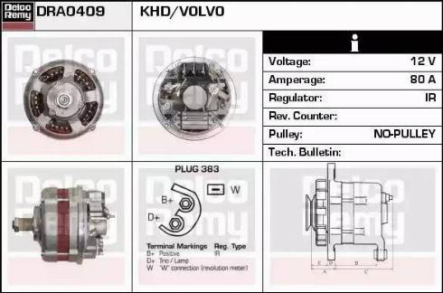 Remy DRA0409 - Генератор autocars.com.ua