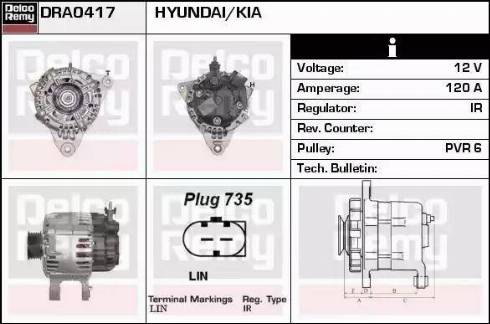 Remy DRA0417 - Генератор autocars.com.ua