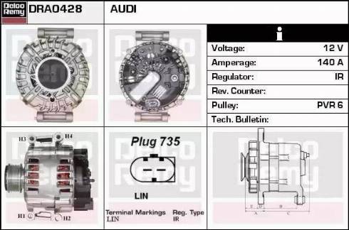 Remy DRA0428 - Генератор autocars.com.ua