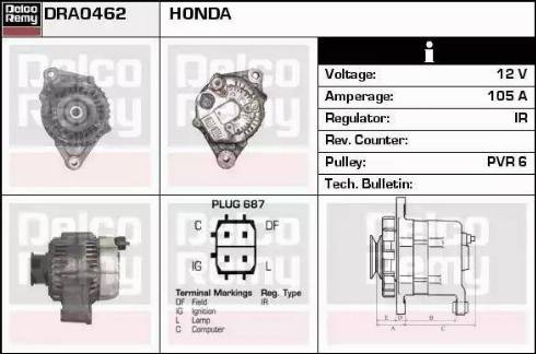 Remy DRA0462 - Генератор autocars.com.ua