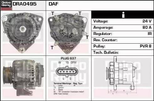 Remy DRA0495 - Генератор autocars.com.ua