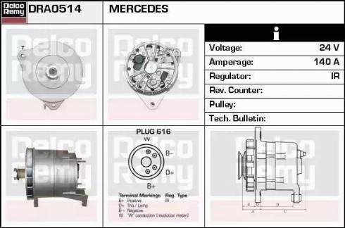 Remy DRA0514 - Генератор autocars.com.ua