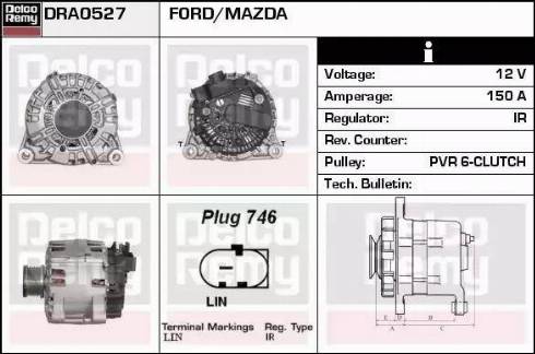 Remy DRA0527 - Генератор autocars.com.ua