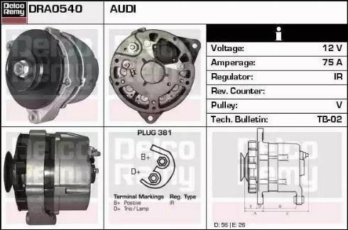 Remy DRA0540 - Генератор autocars.com.ua