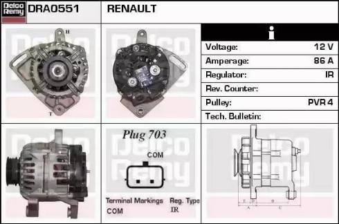 Remy DRA0551 - Генератор autocars.com.ua