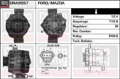 Remy DRA0557 - Генератор autocars.com.ua