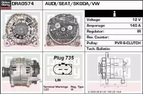 Remy DRA0574 - Генератор autocars.com.ua