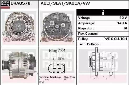 Remy DRA0578 - Генератор autocars.com.ua