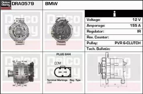 Remy DRA0579 - Генератор autocars.com.ua