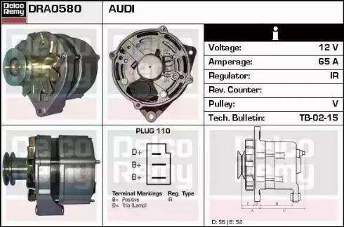 Remy DRA0580 - Генератор autocars.com.ua