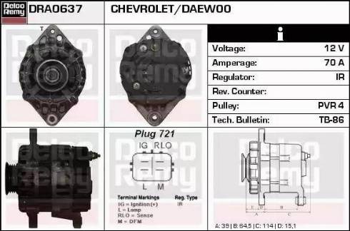 Remy DRA0637 - Генератор autocars.com.ua