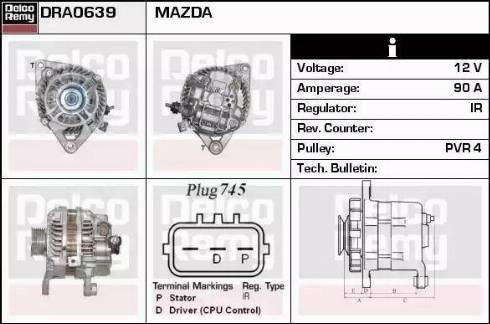 Remy DRA0639 - Генератор autocars.com.ua