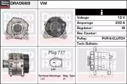 Remy DRA0669 - Генератор autocars.com.ua