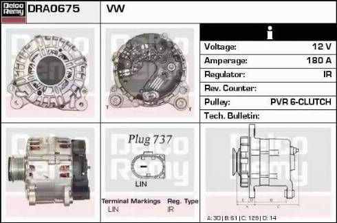 Remy DRA0675 - Генератор autocars.com.ua