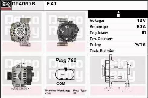 Remy DRA0676 - Генератор autocars.com.ua