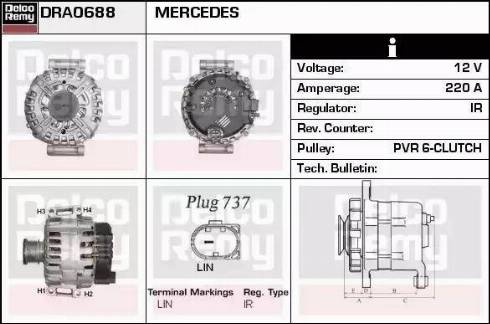 Remy DRA0688 - Генератор autocars.com.ua