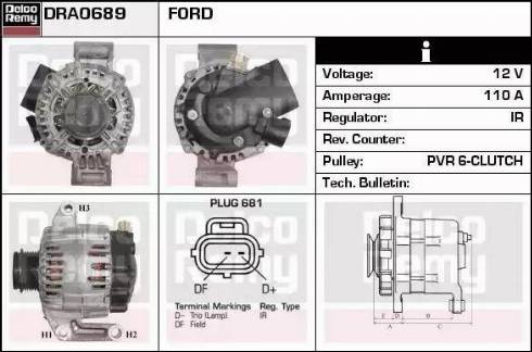 Remy DRA0689 - Генератор autocars.com.ua