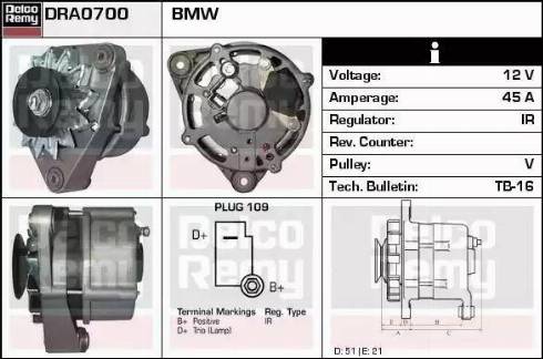 Remy DRA0700 - Генератор autocars.com.ua