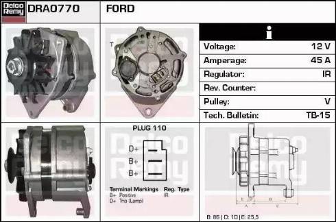 Remy DRA0770 - Генератор autocars.com.ua