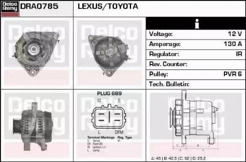 Remy DRA0785 - Генератор autocars.com.ua