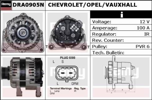 Remy DRA0905N - Генератор autocars.com.ua