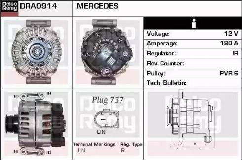 Remy DRA0914 - Генератор autocars.com.ua