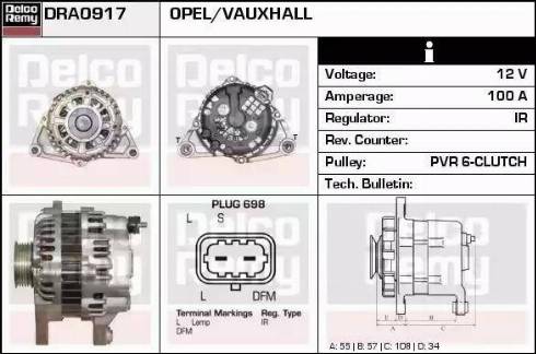 Remy DRA0917 - Генератор autocars.com.ua