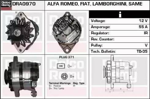 Remy DRA0970 - Генератор autocars.com.ua