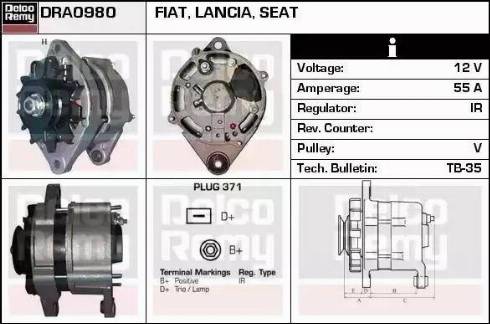 Remy DRA0980 - Генератор autocars.com.ua