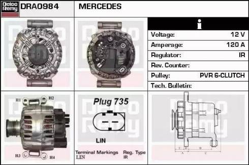 Remy DRA0984 - Генератор autocars.com.ua